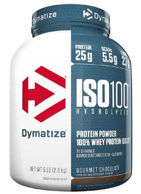 Dymatize Iso 100 Hydrolyzed Whey Protein Isolate 2264 g - birthday cake