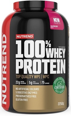 Nutrend 100% Whey Protein 2250 g - malina + 400 g ZDARMA