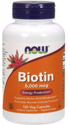 Now Foods Biotin 5000 mcg 60 kapslí