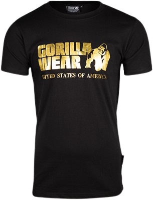 Gorilla Wear Pánské tričko s krátkým rukávem Classic T-shirt Black/Gold - M