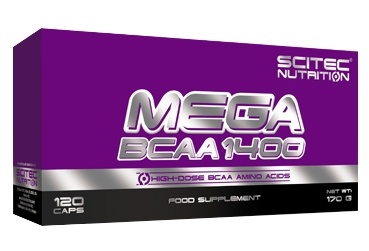 Scitec Nutrition Scitec Mega BCAA 1400 120 kapslí PROŠLÉ DMT 7.2024