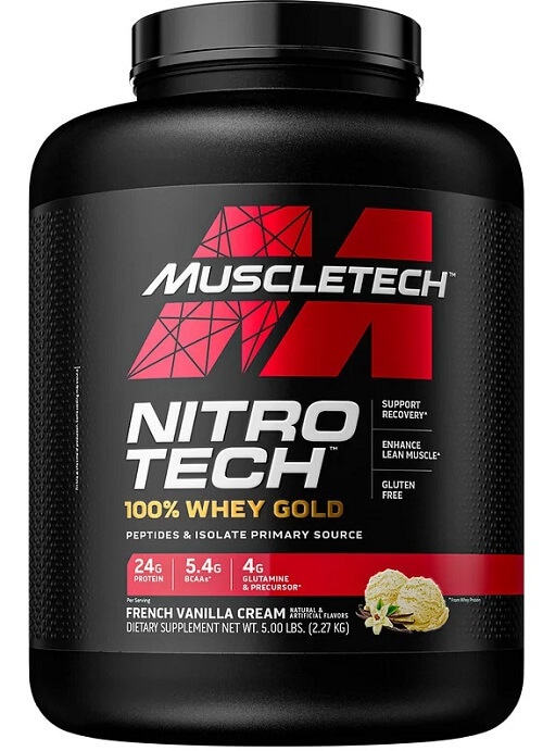 MuscleTech Nitro-Tech 100% Whey Gold 2280 g - jahodový koláč