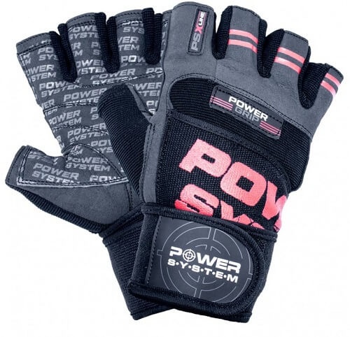 Power System Fitness rukavice POWER GRIP červená - M