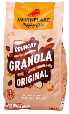 Mornflake Crunchy Granola 500 g Original - hrozinky, mandle, med