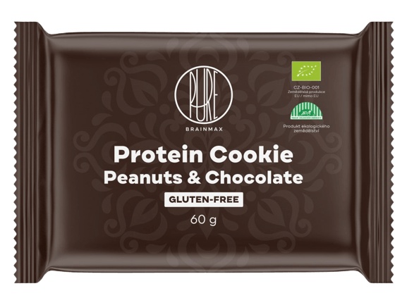 BrainMax Pure Protein Cookie BIO 60 g - arašídy/čokoláda VÝPRODEJ 12.6.2024