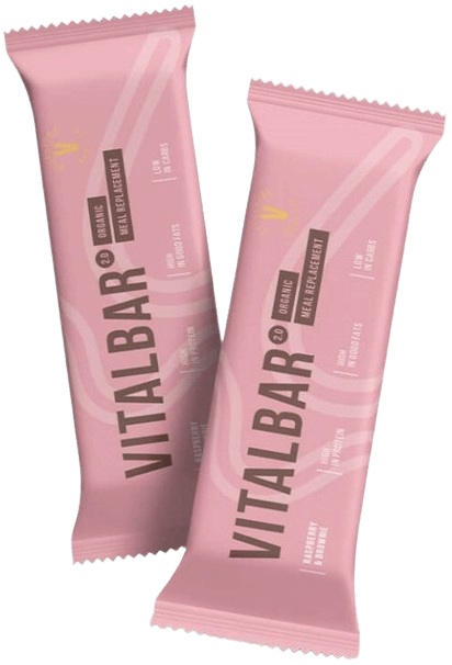 VitalVibe Proteinová Tyčinka Vitalbar™ 2.0 BIO 70 g - malina/brownie VÝPRODEJ 6.5.2024