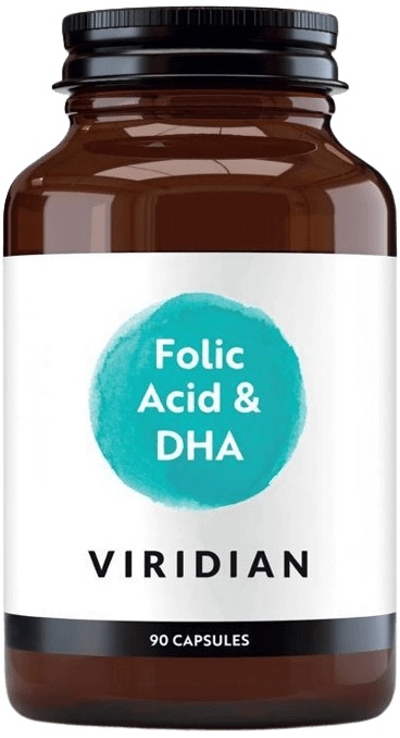 Viridian Folic Acid with DHA 90 kapslí 