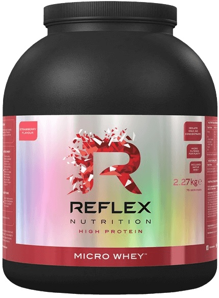 Reflex Nutrition Reflex Micro Whey Native 2270 g - jahoda + Magnesium Bisglycinate 90 kapslí ZDARMA