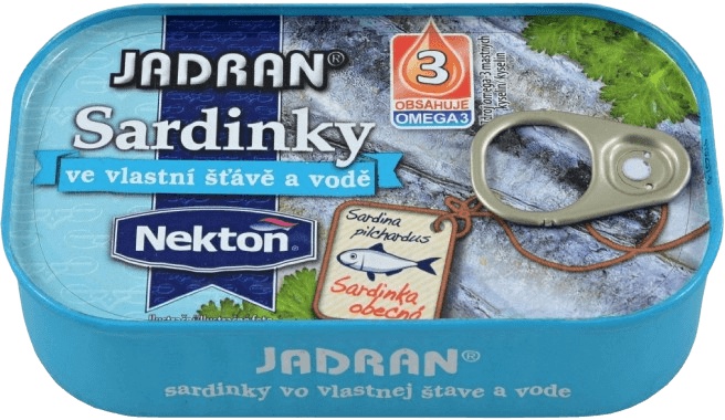 Nekton Sardinky Jadran 125 g - ve vlastní šťávě a vodě