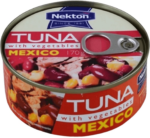 Nekton Tuňák kousky se zeleninou 170 g - Mexico