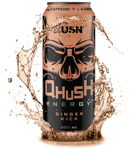 USN Qhush Energy drink 500 ml - Ginger