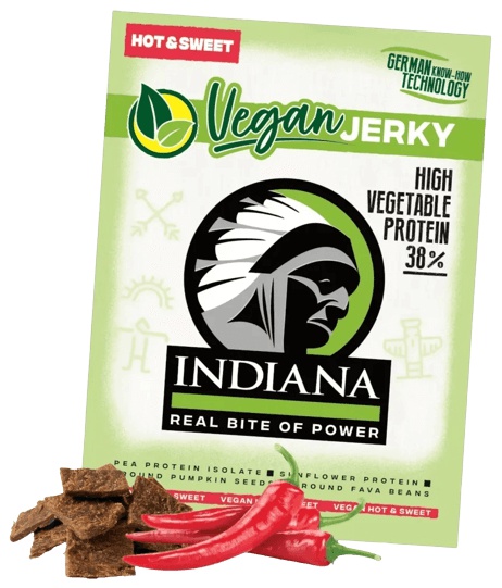 Indiana Vegan Jerky sušené maso 25 g - Hot sweet VÝPRODEJ 8.2024