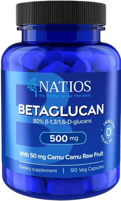 NATIOS Betaglucan Betaglukany s Camu Camu 500 mg 90 veganských kapslí