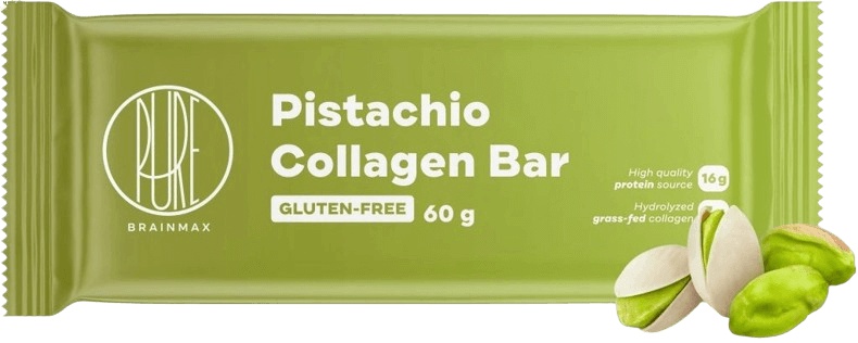 BrainMax Pure Collagen Bar Kolagenová tyčinka 60 g - Pistácie