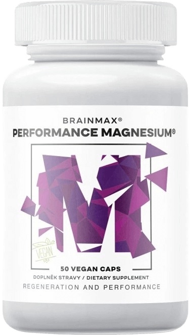 BrainMax Performance Magnesium® 1000 mg Hořčík 200 mg + Vitamín B6 P5P 50 vegan kapslí