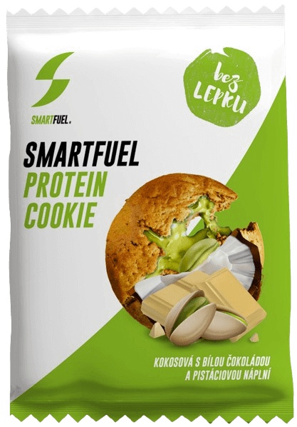 SmartFuel protein cookies 75 g - Kokos/bílá čokoláda a pistáciová náplň