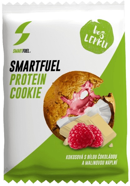 SmartFuel protein cookies 75 g - Kokos/bílá čokoláda a malinová náplň