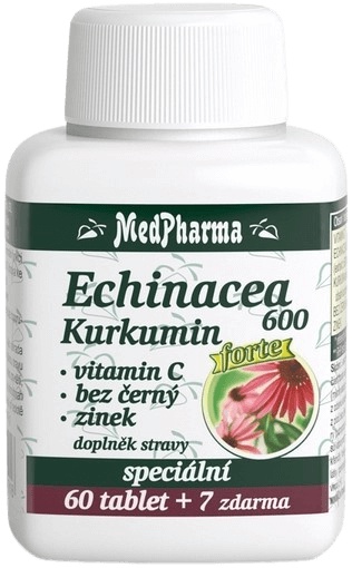 MedPharma Echinacea 600 Forte + kurkumin + vit. C + bez černý + zinek 67 tablet