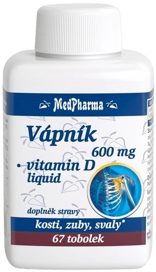 MedPharma Vápník 600 mg + Vitamín D 67 kapslí