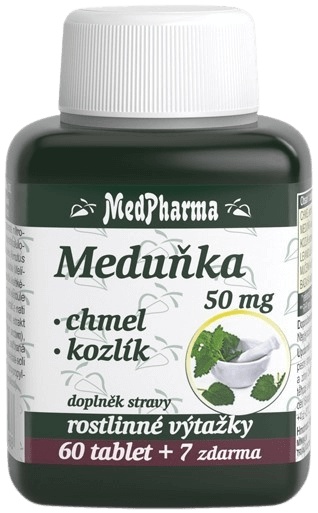 MedPharma Meduňka 50 mg + chmel + kozlík 67 tablet