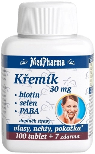 MedPharma Křemík 30 mg + biotin + selen + PABA 107 tablet